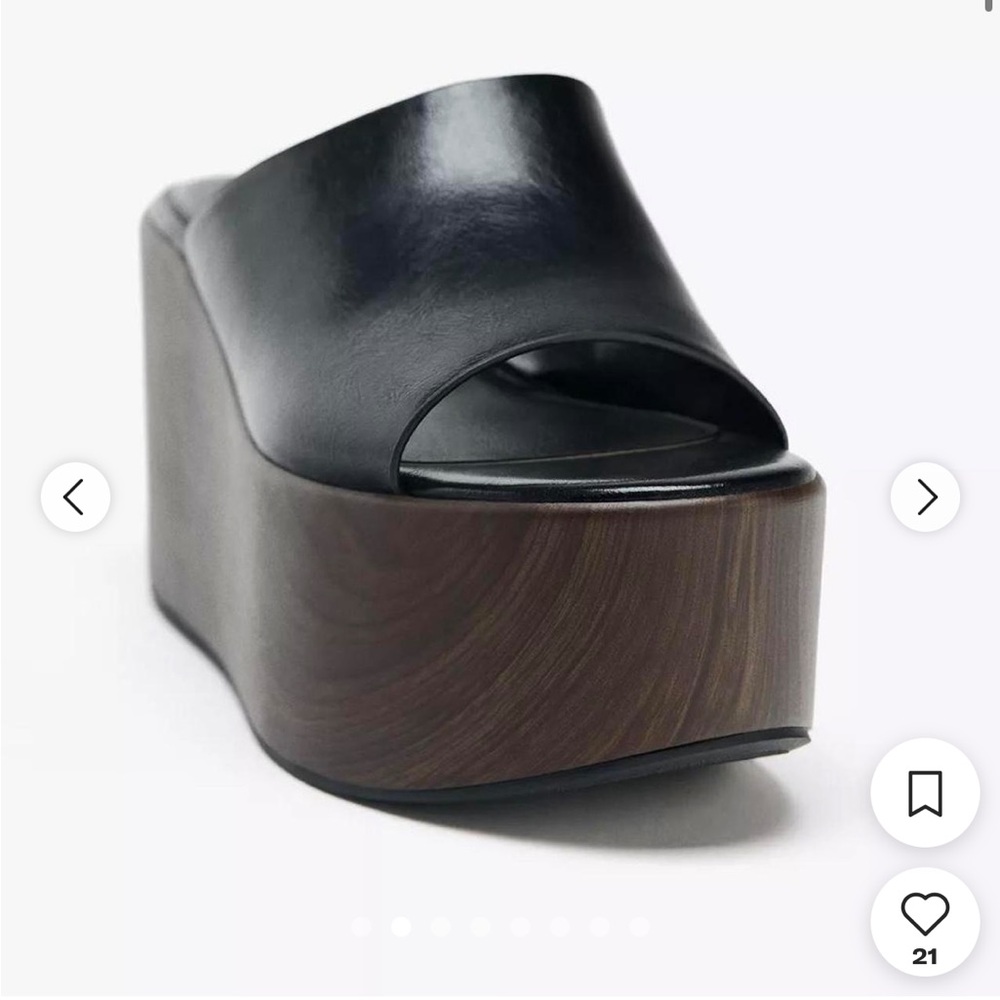 Zara Black and Brown Platform Mules